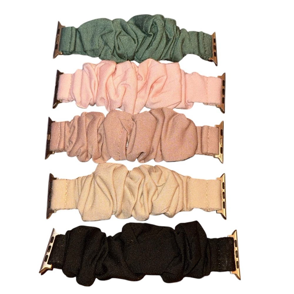 iWatch Strap Band Set Of 5 Scrunchie Bands 42mm/44mm/45mm/49mm Neutral New